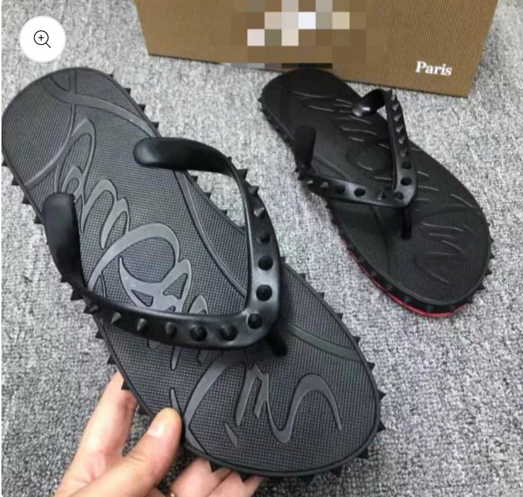 Black flip flops