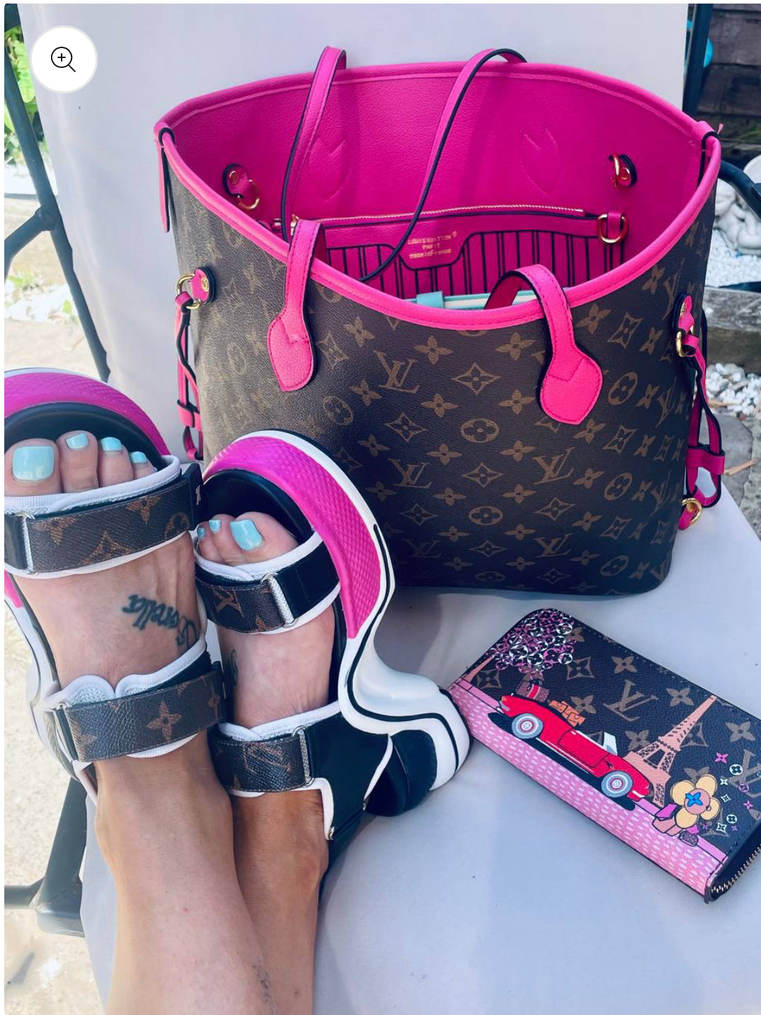 Pink sandal & bag set