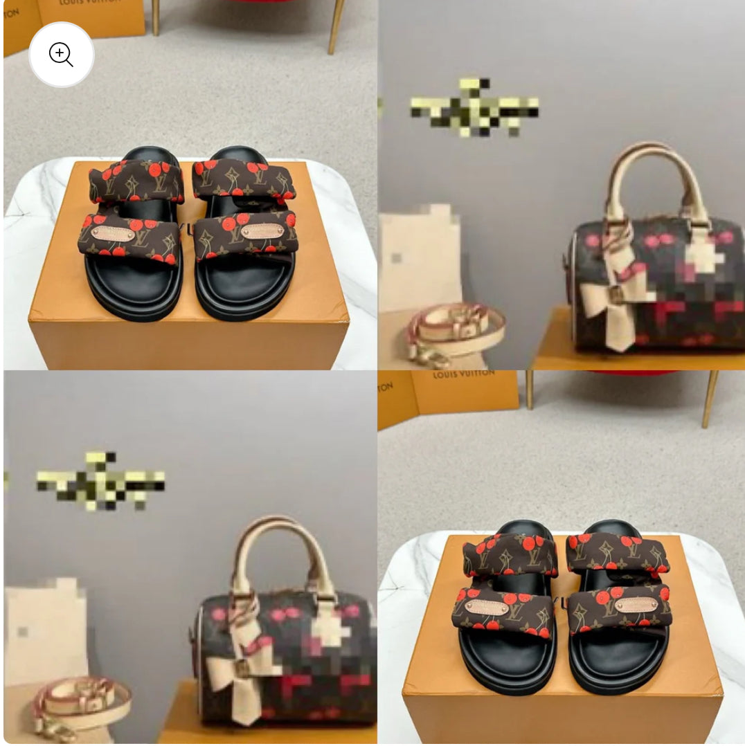Cherry sandals & bag set