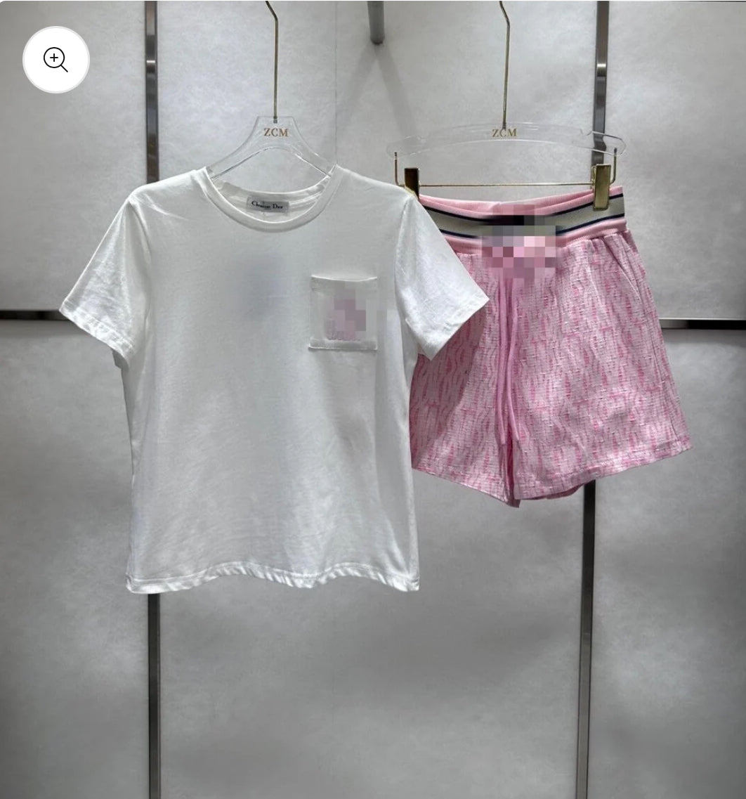 Pink short set
