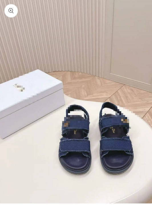Navy D sandals