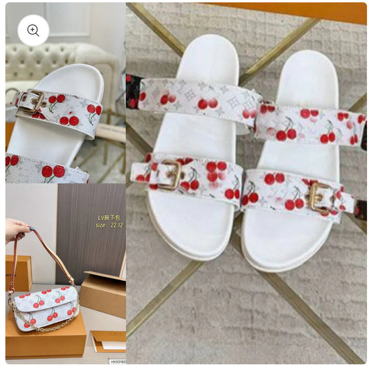 Cherry sandals & bag set