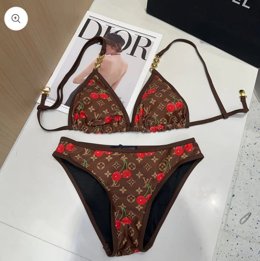 Brown cherry bikini