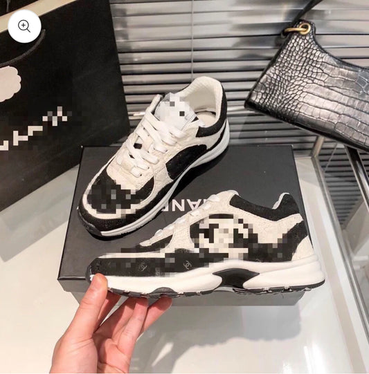 Black and white trainers