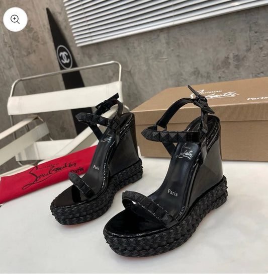 Black wedge heel