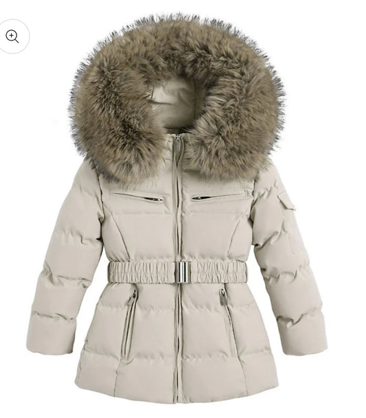 Kids beige fur coat