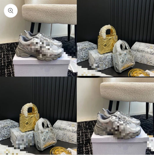 Silver bag & trainer set