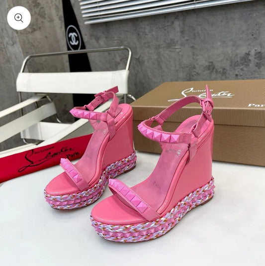 Pink wedge heel